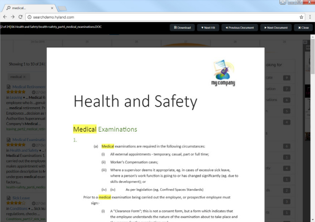screenshot of Enterprise Search